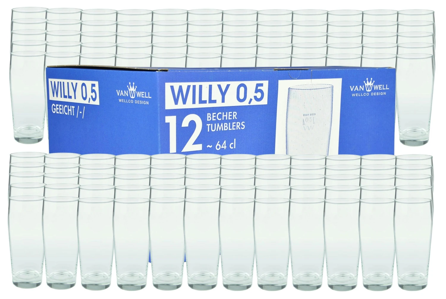 Arcoroc ARC 33049 Willi Willibecher, Bierglas, 630ml, Mit Füllstrich Bei 0,5l, Glas, Transparent, 12 Stück - Image 3
