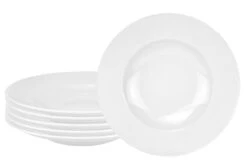 6er Set Pastateller Pasta-Bowl Wellco 30cm Weiß, Rund, Porzellan