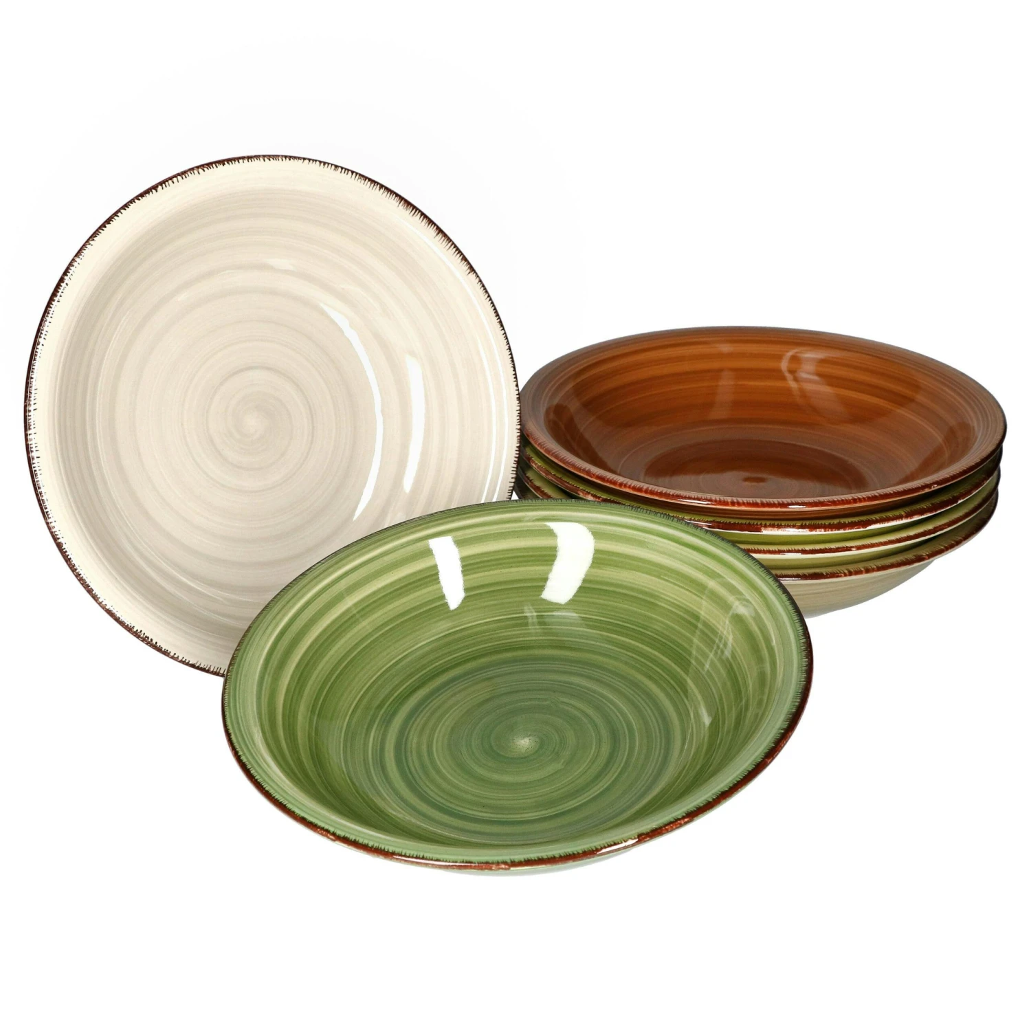 6er Set Suppenteller Uni Bunt - Image 2