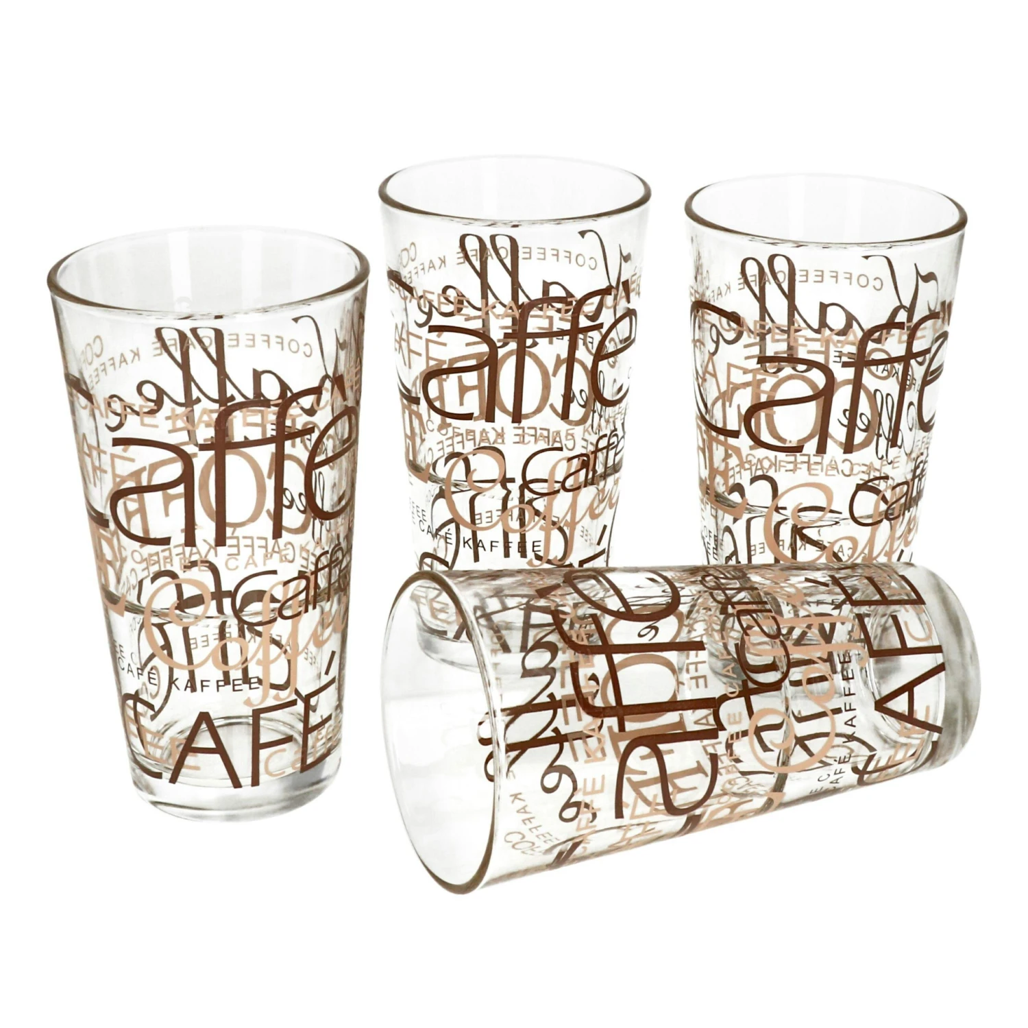 12er Set Latte Macchiato Glas 39cl Stapelbar Coffee Dekor - Image 4