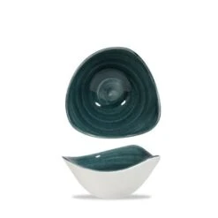 12 X Schale Dreieckig 15,3cm 260ml STONECAST PATINA Rustic Teal
