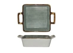 Tarrington House Teller Noromi, Porzellan, 13.7 X 17.7 X 4.6 Cm, Zwei Seitengriffe, Grau