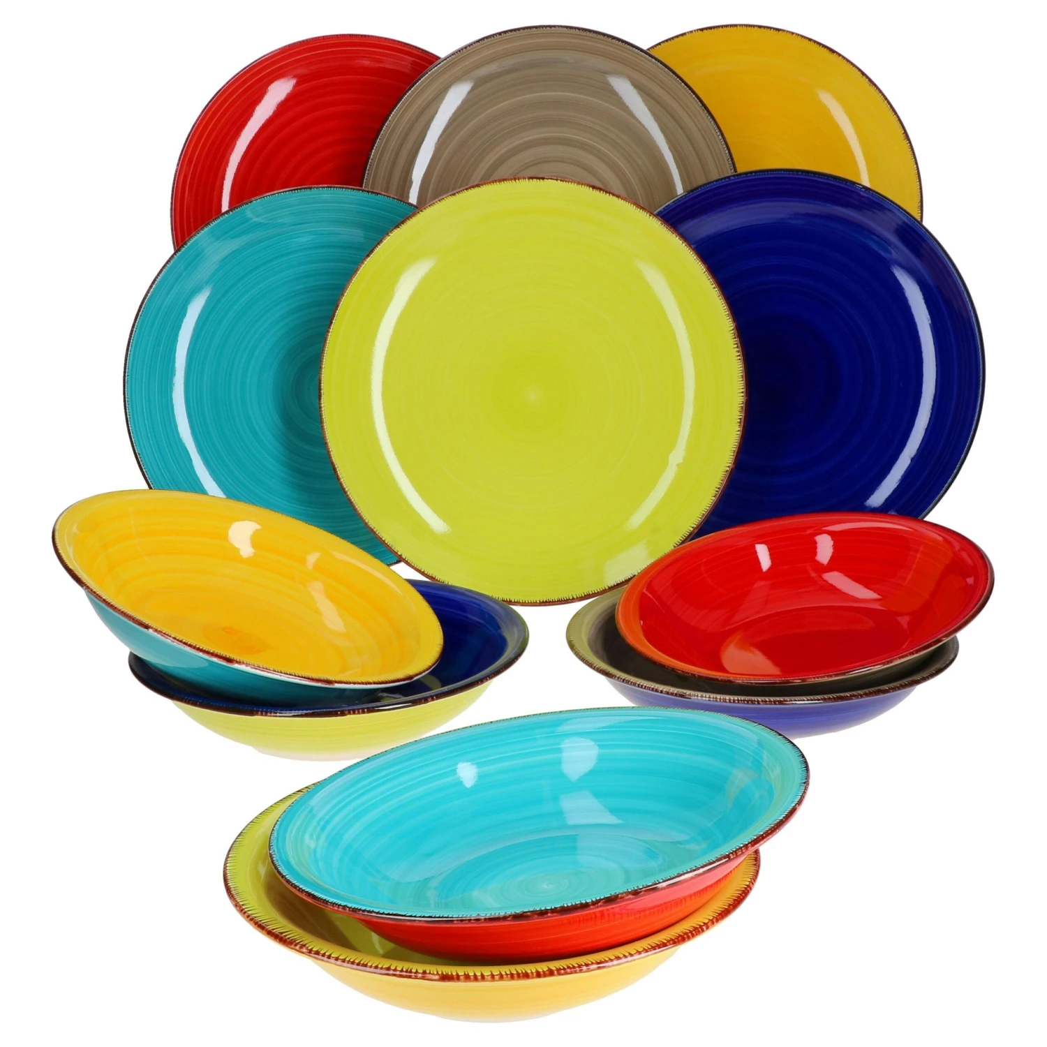 12tlg. Tafel-Service Uni Duo Malaga Für 6 Personen