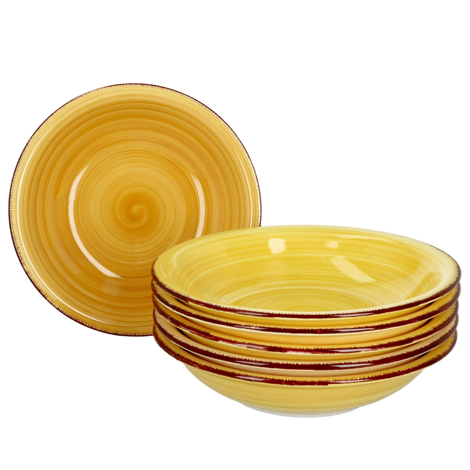 6er Set Suppenteller Uni Bunt - Image 4