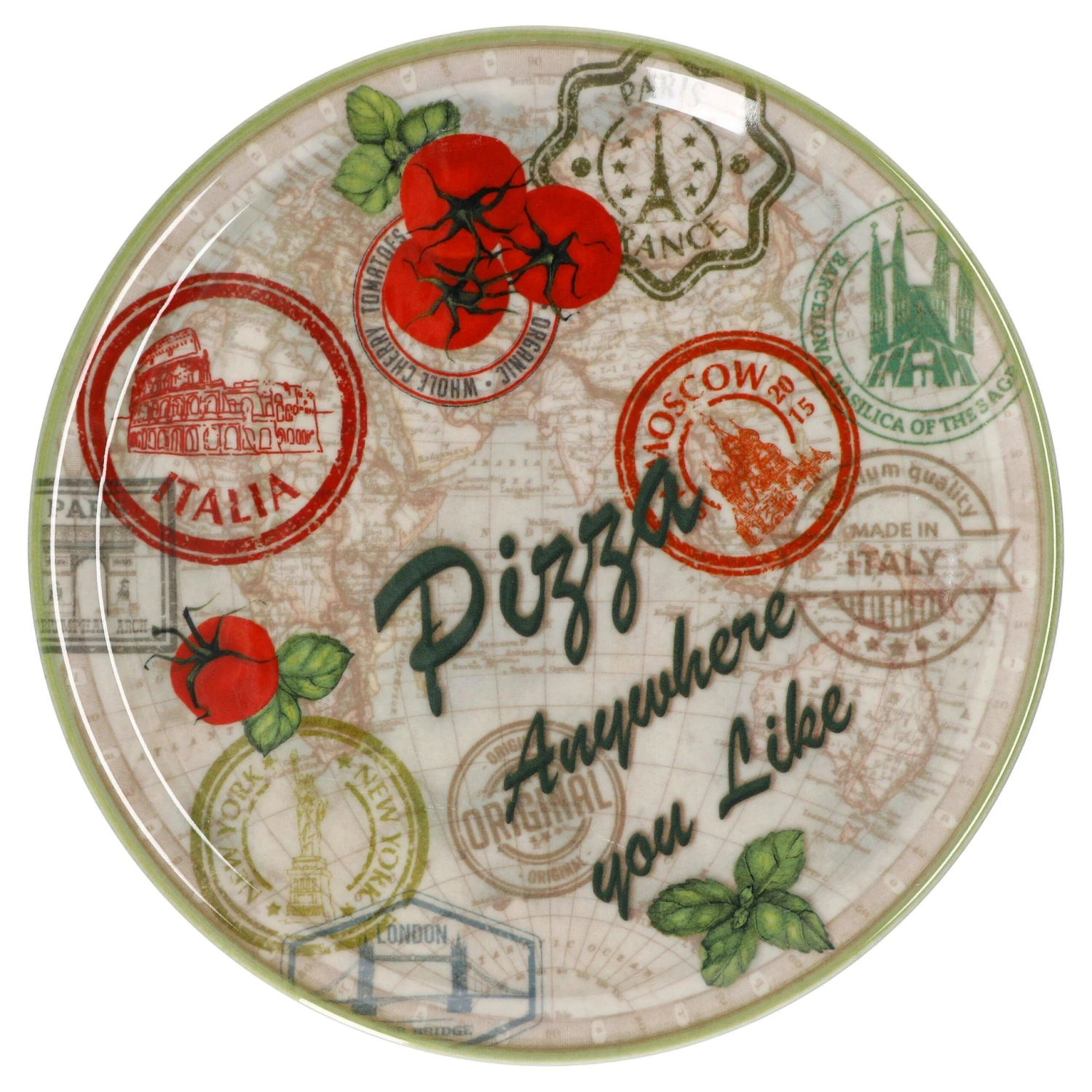 Pizzateller Charme Green - Moskau Grün - 33cm - 04018#ZCHAV