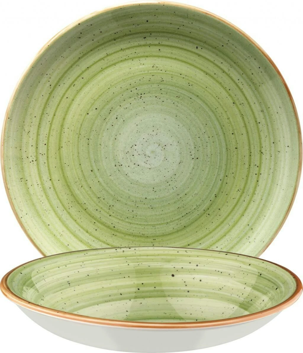 6x Pastateller Geschirr Tief 20cm 50cl Weiß Creme Braun Rund Porzellan Bonna Grain Gourmet Kantenschutz Vintage Retro - Image 3