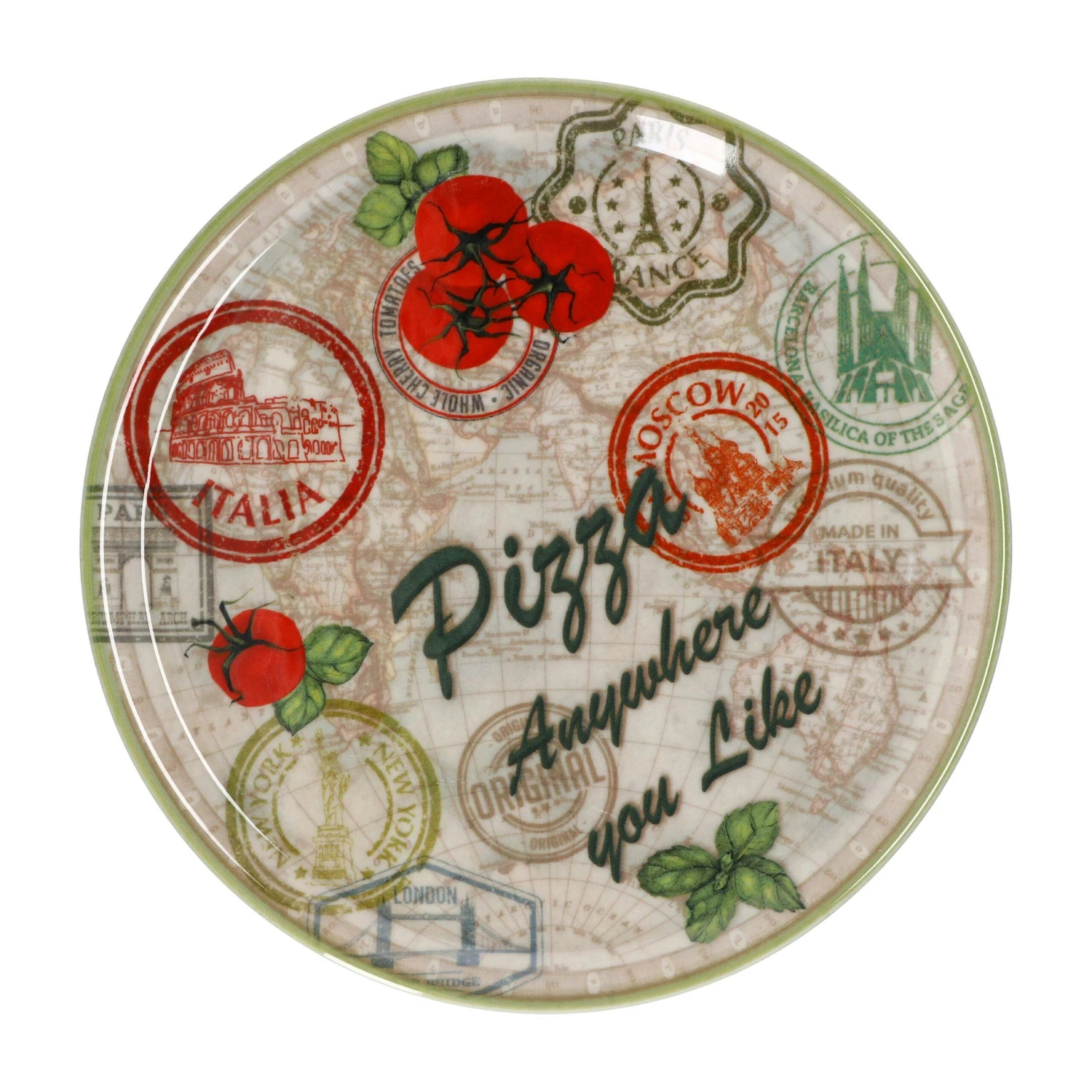 Pizzateller Charme Green - Moskau Grün - 31cm - 04019#ZCHAV