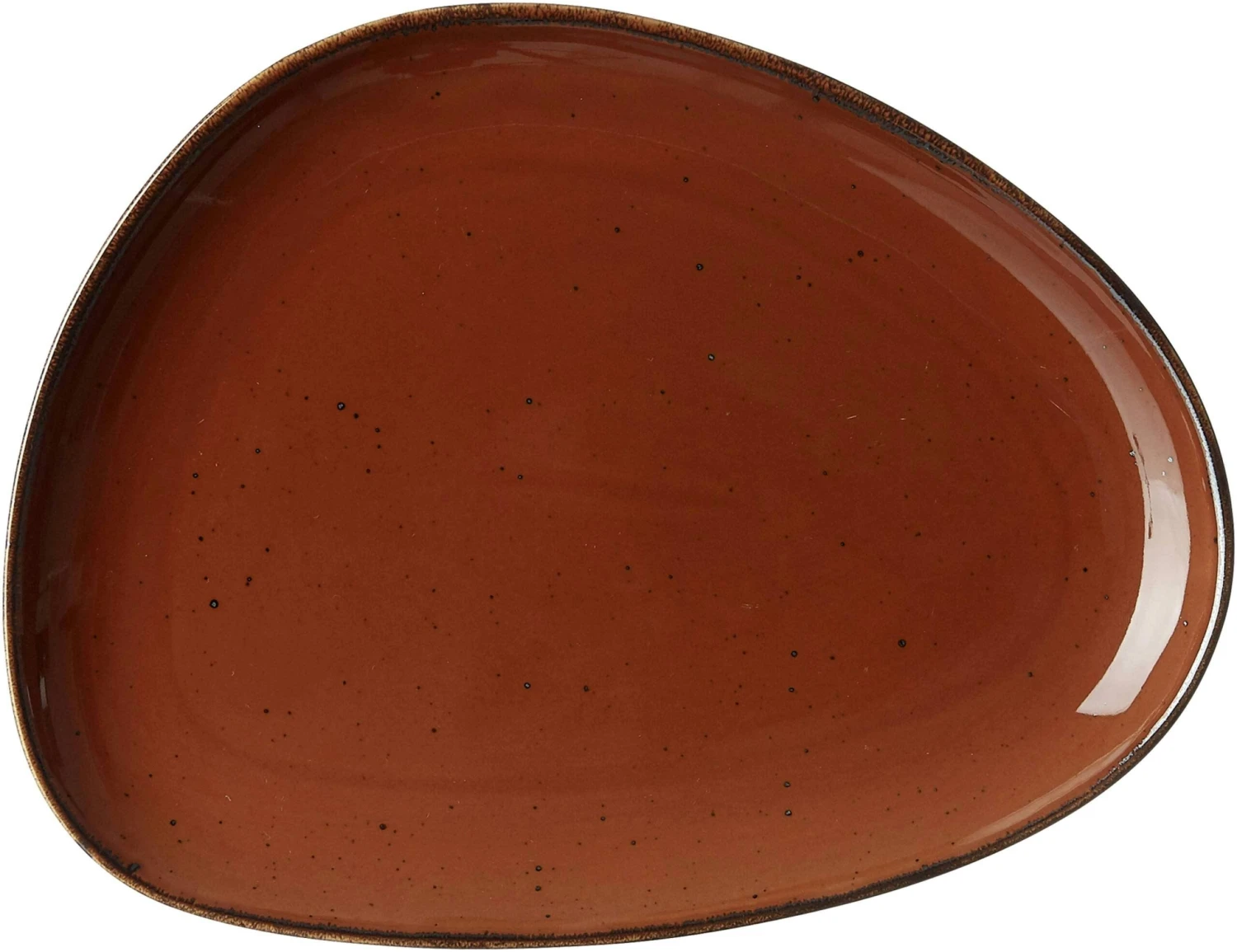 Speiseteller Teller Taste Porzellan Marron 25,5 X 19,5 X 2 Cm