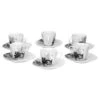 6er Set Espressotasse Mit Untertasse Black Flower