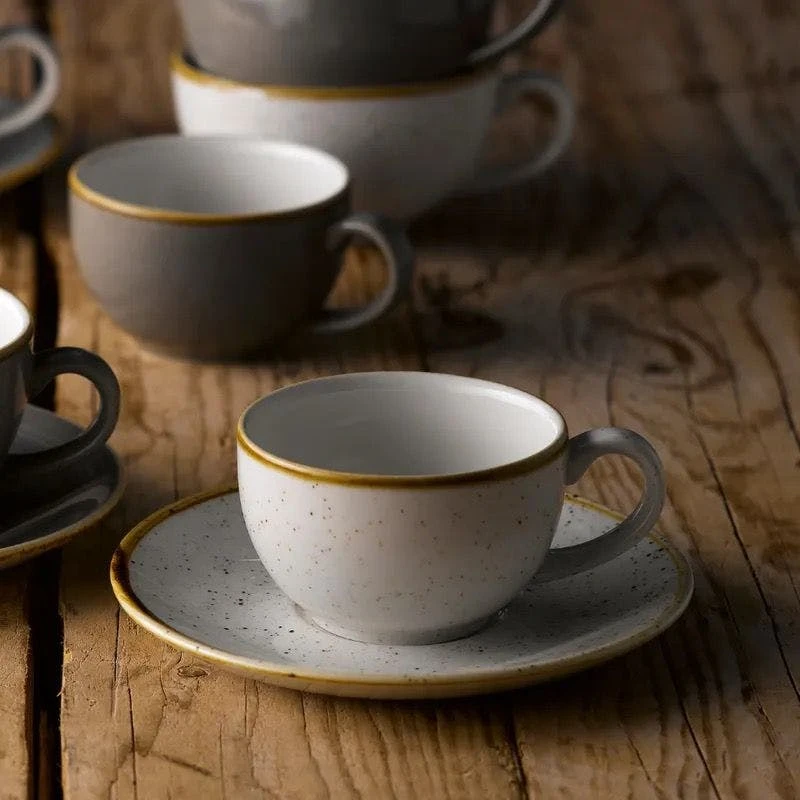 Stonecast Dreieckiger Teller Barley White ø22,9cm Weiß (12 Stück) Von CHEFGASTRO - Image 7