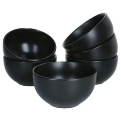 6-tlg. Set Kattegat Müslischalen 500 Ml Schwarz Matt