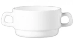 Arcoroc 12x Suppenobertasse 32 Cl, 2 Henkel, Form Restaurant Uni Weiß