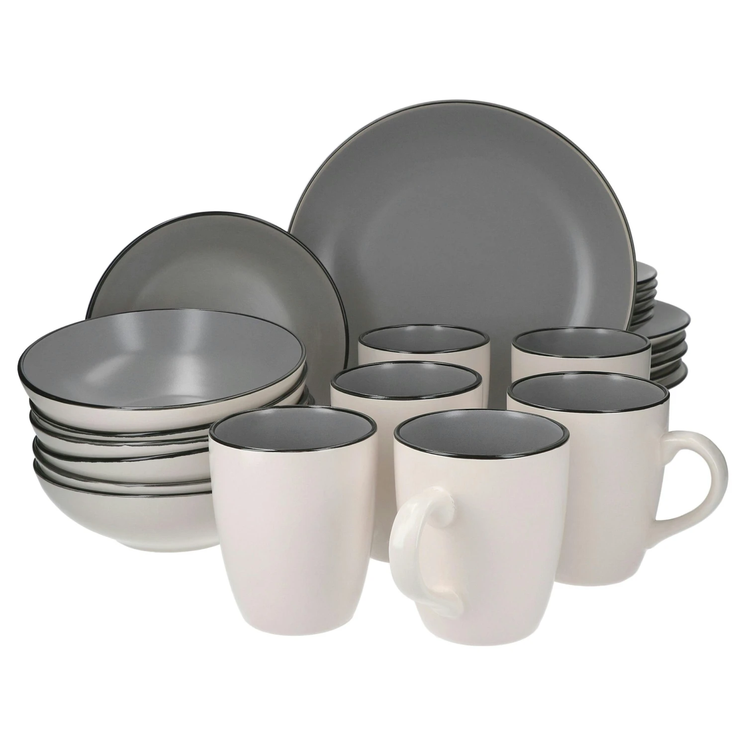 12tlg Frühstücksset Campo Grau Keramik Für 6 Personen - Image 5