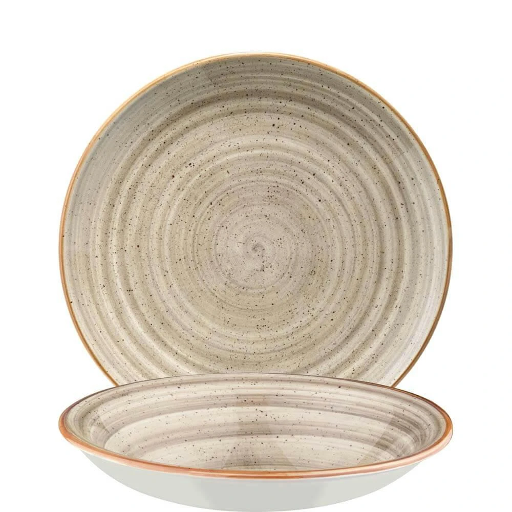 6x Pastateller Geschirr Tief 27cm 45cl Creme Weiß Braun Rund Porzellan Bonna Grain Gourmet Kantenschutz Vintage Retro - Image 6