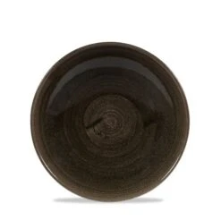 12 X Teller Tief Coup 18,2cm STONECAST PATINA Iron Black