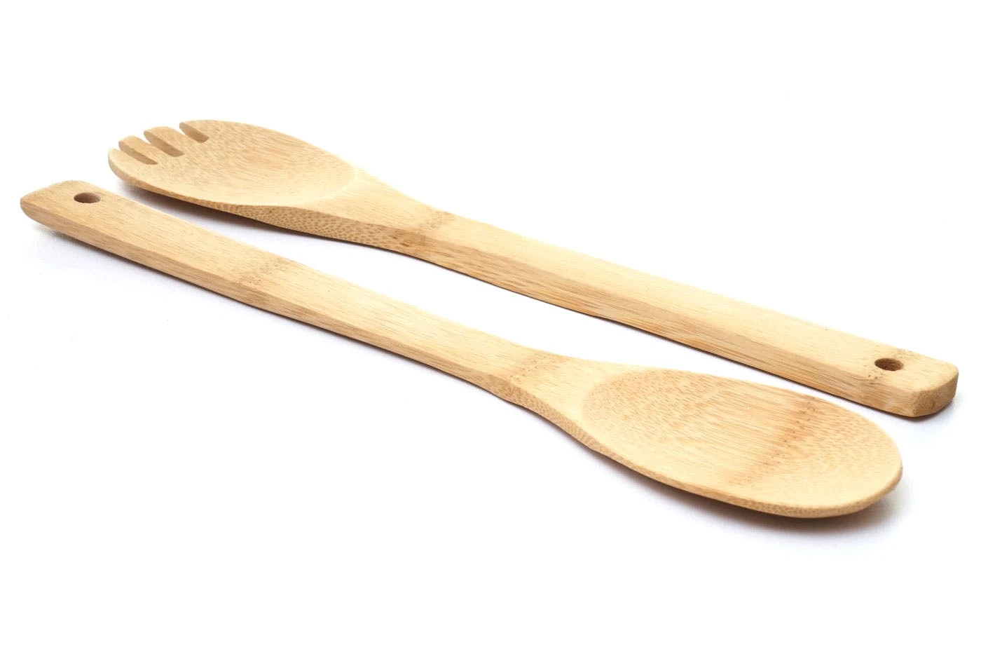 3er Set Schüssel + Salatbesteck HWC-B98, Servierschüssel Dekoschale Stapelbar Servierbesteck Küchenzubehör, Bambus - Image 4