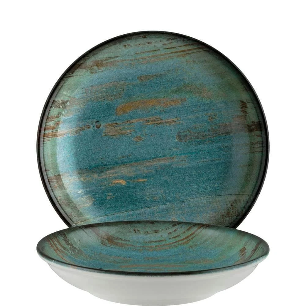 6x Pastateller Geschirr Tief 28cm 160cl Weiß Blau Braun Rund Porzellan Bonna Viento Hygge Mediterran - Image 3