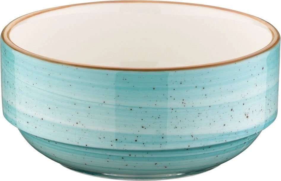 6x Salat-/ Desserschalen Müsli Snack Eisschälchen Rund Porzellan Geschirr Weiß Creme Braun Bonna Grain Vanta 16cm 35cl Vintage Retro - Image 6