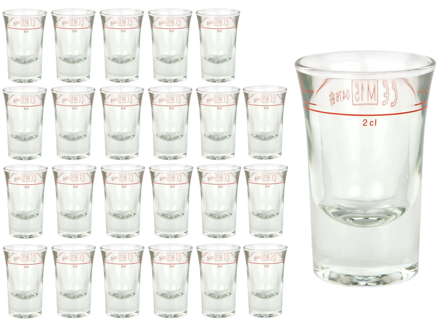 24er Set Schnapsgläser Stamper Dublino 2cl + 4cl – Bild 2