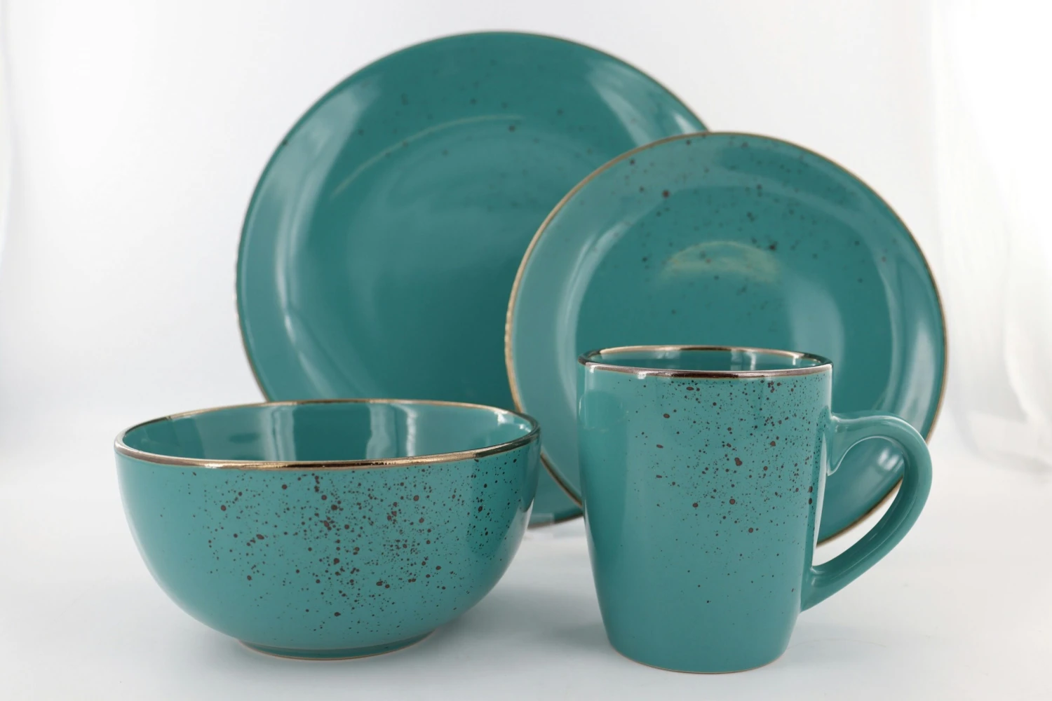 Tarrington House Kombiservice, Steingut, Minzgrün, 16tlg. - Image 2