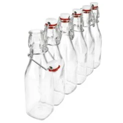 6er Set Glasflaschen Serie Swing Mit Bügelverschluss 0,25 Liter