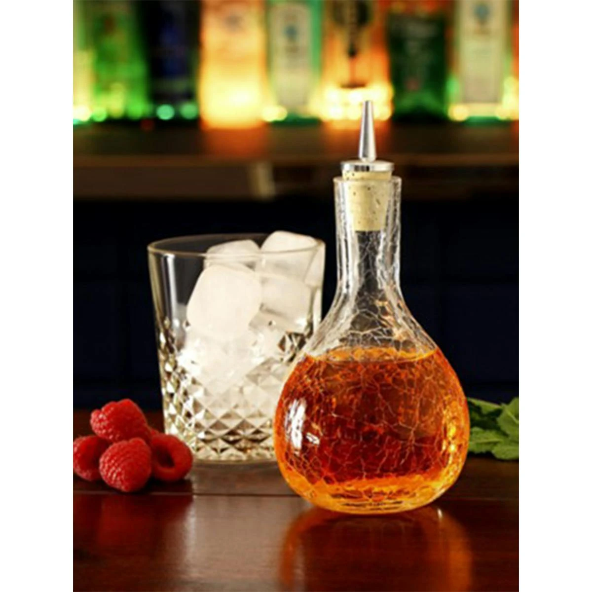 Dash Bottle 285ml. - Craquelé Glas Mit Verchromten Ausgiesser