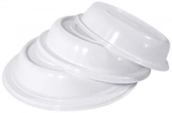 4x Tellerglocke 21 Cm Weiß