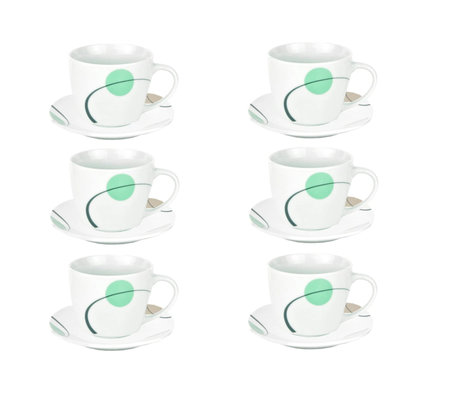 6er Set Espressotasse Mit Untertasse Black Flower - Image 5