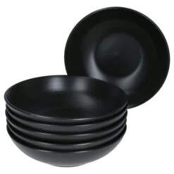 6er Suppenteller Set Kattegat 500 Ml Schwarz Matt
