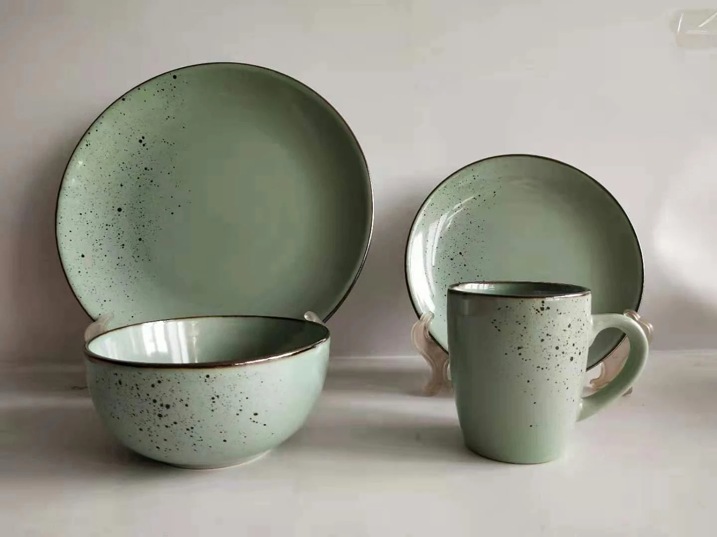 Tarrington House Kombiservice, Steingut, Minzgrün, 16tlg.