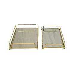 2er Spiegeltablett-Set 36,5cm/34,5cm - Goldfarben