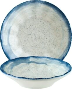 6x Dipschalen Snackteller Schälchen Weiß Blau Geschirr Porzellan Rund Bonna Harena Rita 11cm