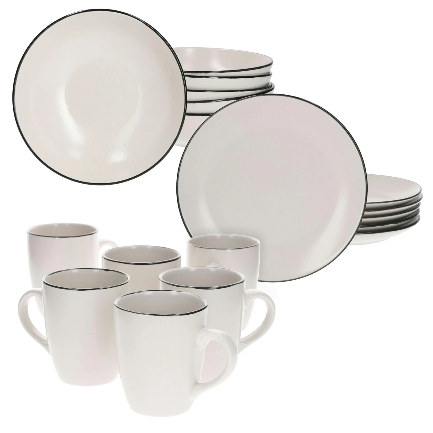 12tlg Frühstücksset Campo Grau Keramik Für 6 Personen - Image 4