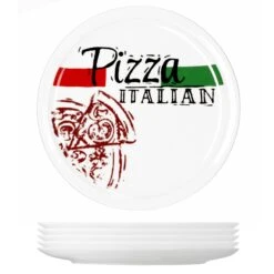 6er Set Pizzateller Pizza Italian 28cm