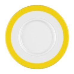 6 X Seltmann Untertasse 1 15,5 Cm, Form: Vitalis, Dekor: 34928 Gelbes Band