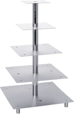 1 X SCHNEIDER Etagen-Tortenständer, 5-tlg, Silber, Quadratisch 5 -teilig / -floors