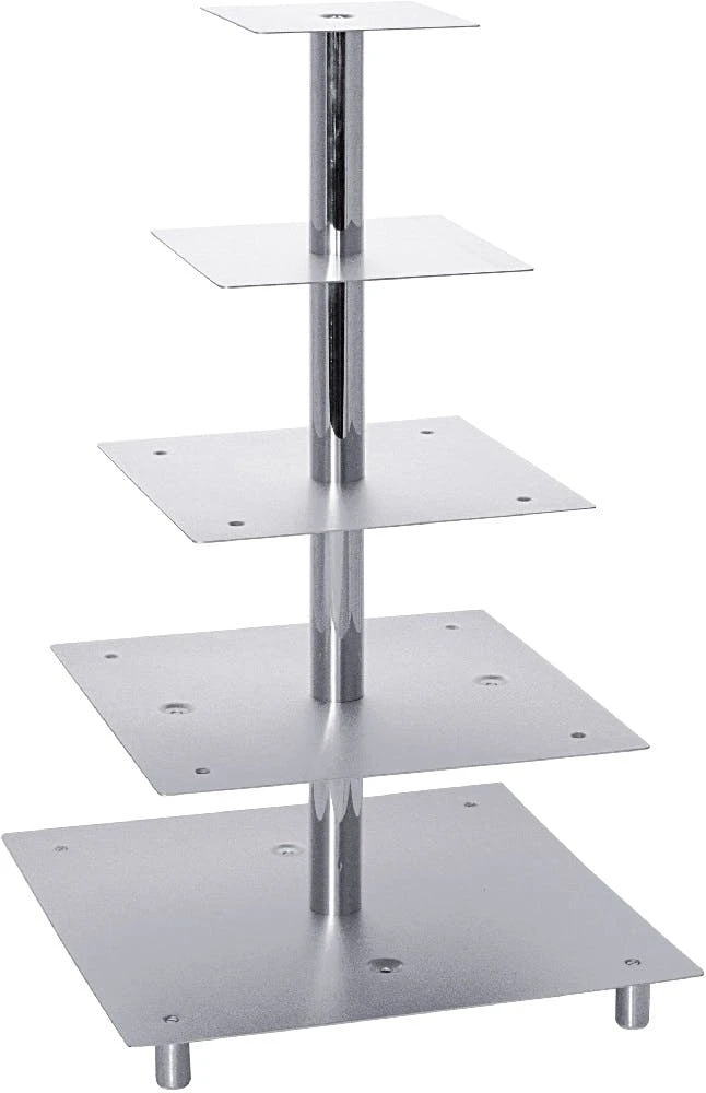 1 X SCHNEIDER Etagen-Tortenständer, 5-tlg, Silber, Quadratisch 5 -teilig / -floors