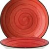 6x Pastateller Geschirr Tief 25cm 130cl Rot Creme Rund Porzellan Bonna Aura Passion Bloom Kantenschutz