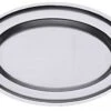 2x Contacto Bratenplatte, Oval, Edelstahl, Gebördelter Rand, Länge: 36 Cm, Breite: 25 Cm, Höhe: 2,7 Cm