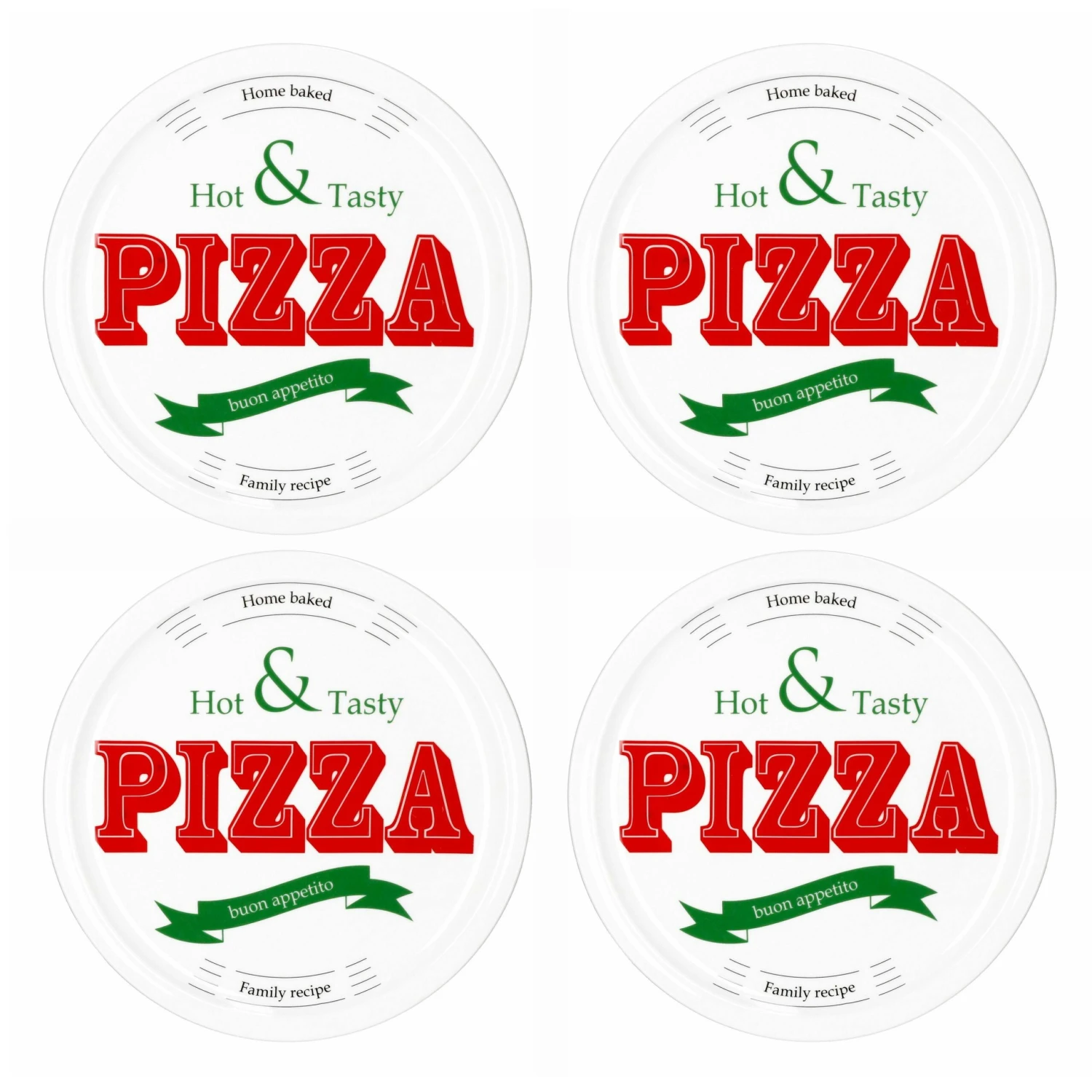 2er Set Pizzateller 1x Hot & Tasty + 1x Pizza Italian 28cm - Image 3