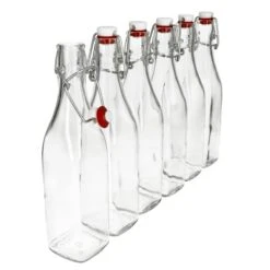 6er Set Glasflaschen Serie Swing Mit Bügelverschluss 0,50 Liter