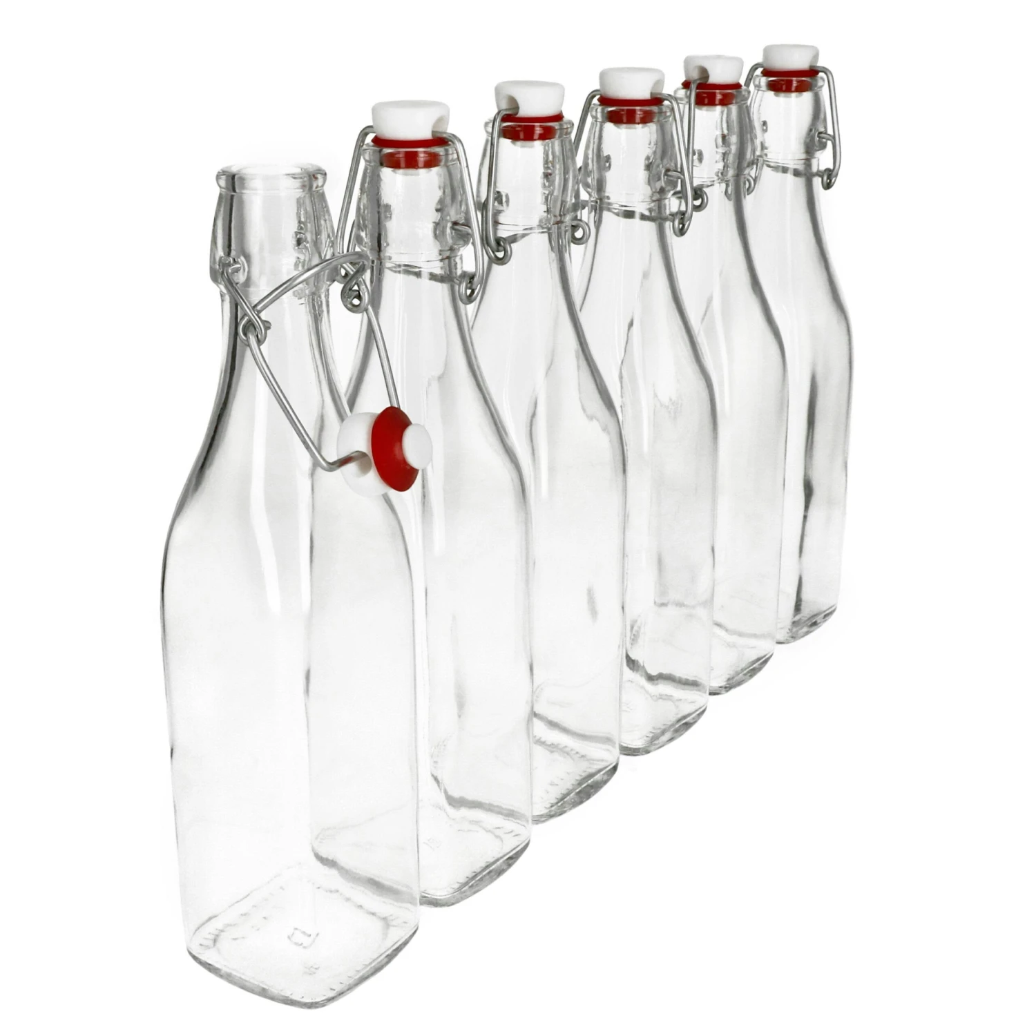6er Set Glasflaschen Serie Swing Mit Bügelverschluss 0,50 Liter