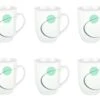 6er Set Kaffeebecher Corona 330ml Porzellan Weiß Mit Dekor