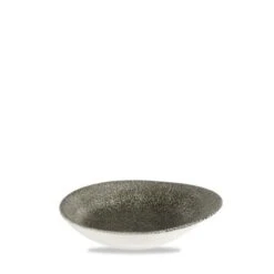 12 X Round Round Dish 16x14,5cm RAKU Quartz Black