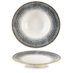 12 X Teller Tief 28cm STUDIO PRINTS HOMESPUN Charcoal Black