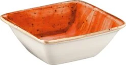 6x Dipschalen Snackteller Schälchen Orange Creme Geschirr Porzellan Quadratisch Bonna Aura Terracotta Moove 8x8,5cm , 9cl