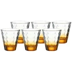 Leonardo OPTIC Trinkglas Klein 215 Ml Orangener Boden 6er Set