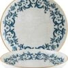 6x Pastateller Geschirr Tief 28cm 160cl Weiß Blau Braun Rund Porzellan Bonna Viento Hygge Mediterran