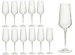 12er Set Sektgläser InAlto 28 Cl Champagnergläser Aus Erstklassigem Kristallglas, Bessere Bruchfestigkeit, Filigranes Design