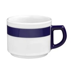 6 X Seltmann Obertasse 1 0,18 L, Form: Vitalis, Dekor: 34708 Blaues Band